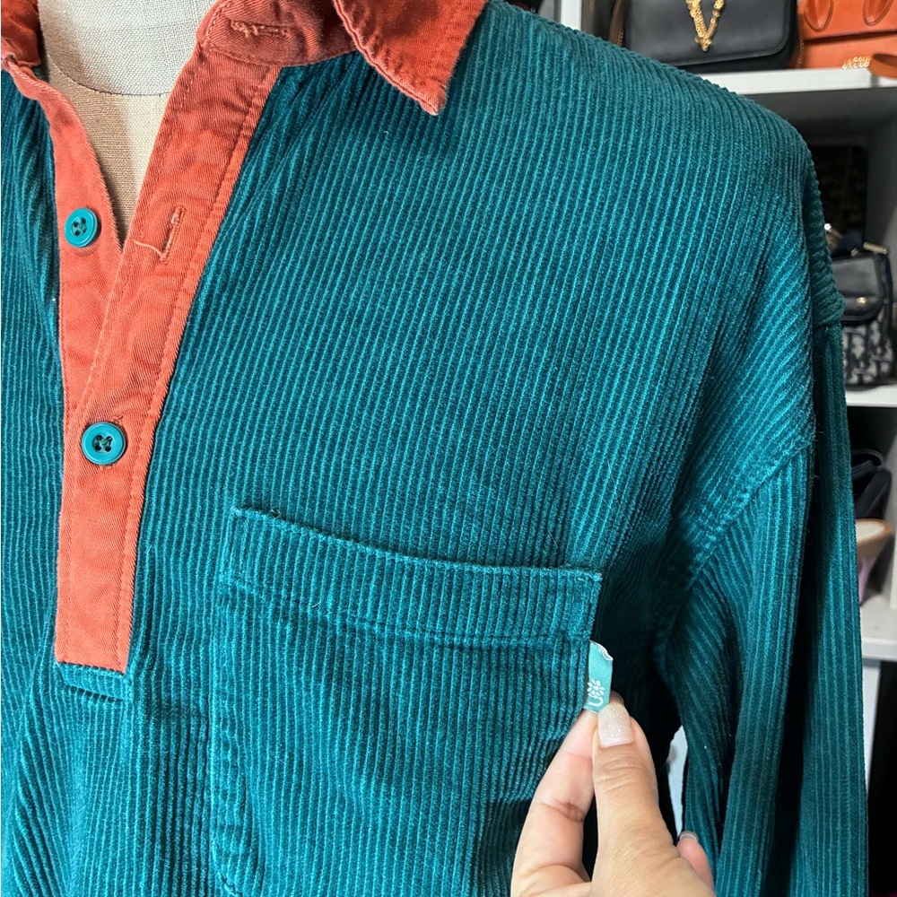 Urban Outfitters Teal and Orange Casual Shirt - Picture 4 of 7